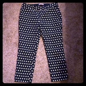 Banana Republic Size 8 Stitch Polka Dot Ankle Pant